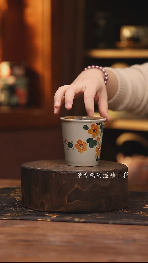 陶瓷 景德镇高温釉下手绘陶瓷@L372@