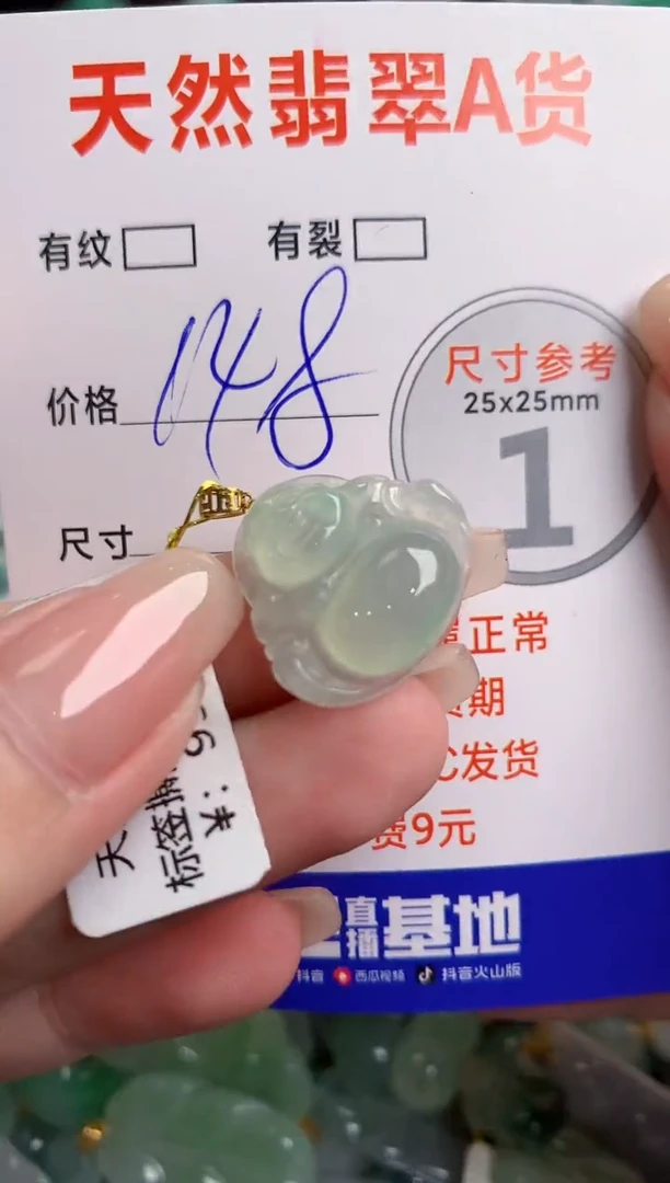 翡翠18K金镶嵌颈饰0497446651