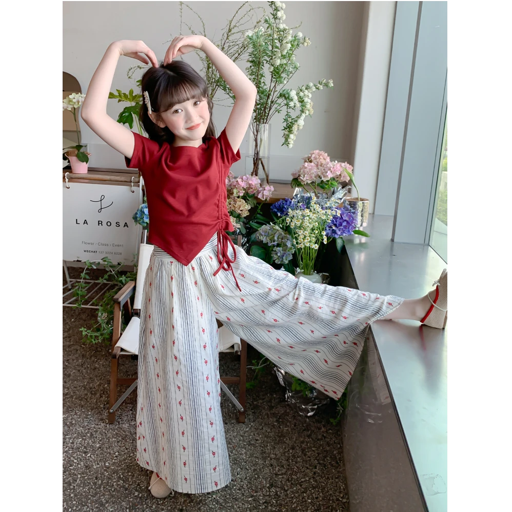 女童夏套装2025新款洋气童装小女孩超好看运动衣服儿童两件套夏装