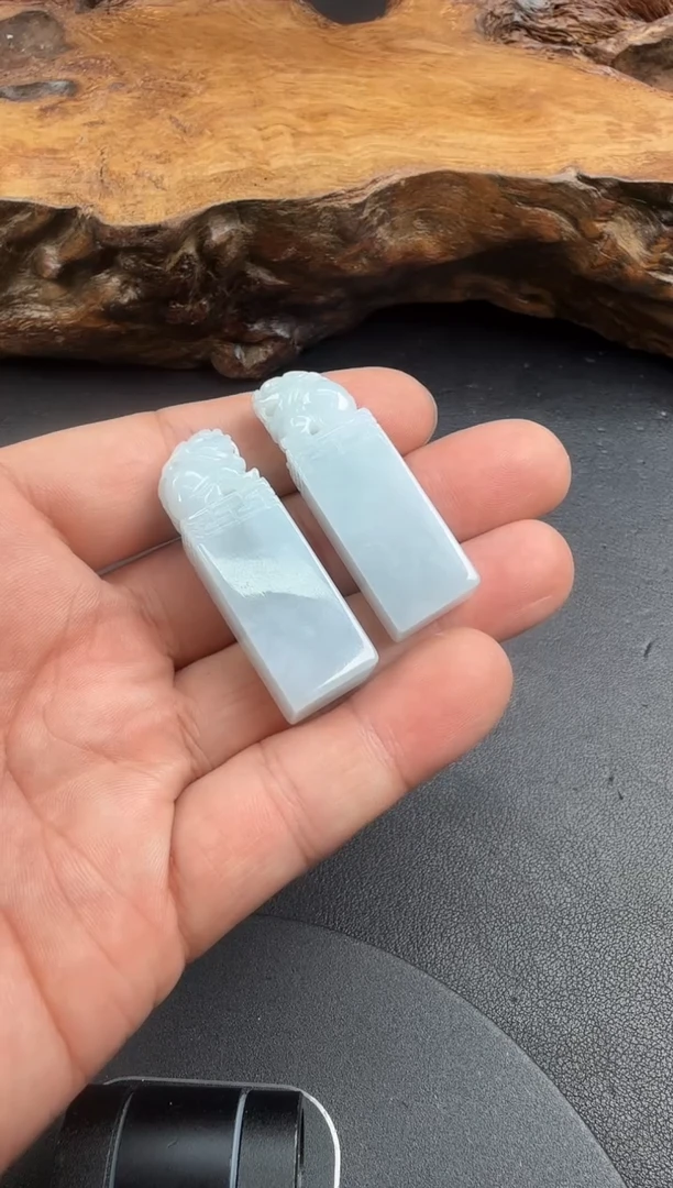 吊坠(不含链)未镶嵌翡翠翡翠饰品-17 一对