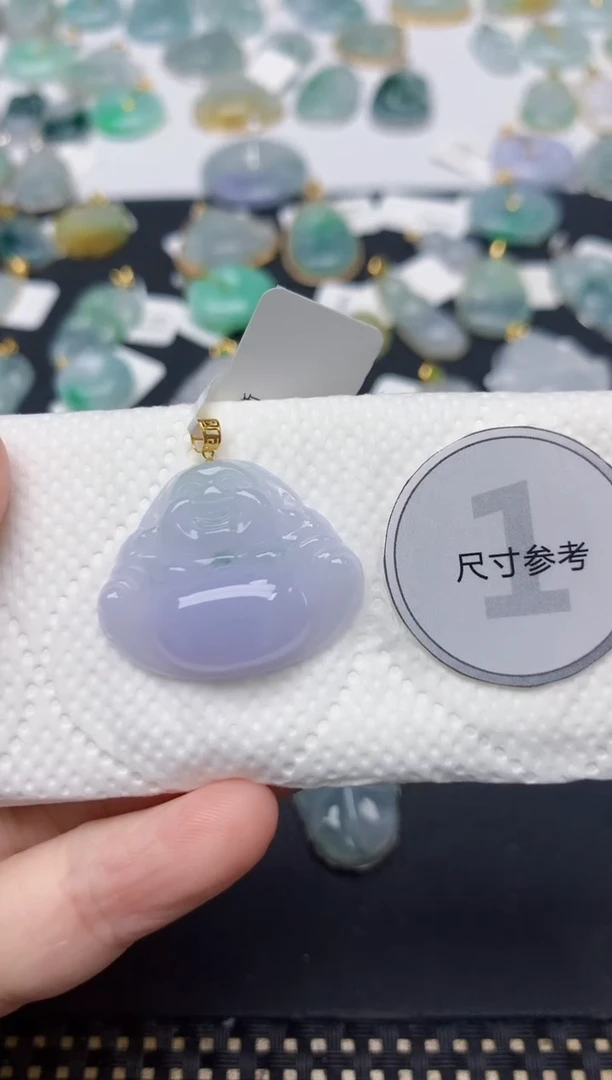 颈饰18K金镶嵌翡翠天然缅甸A货翡翠