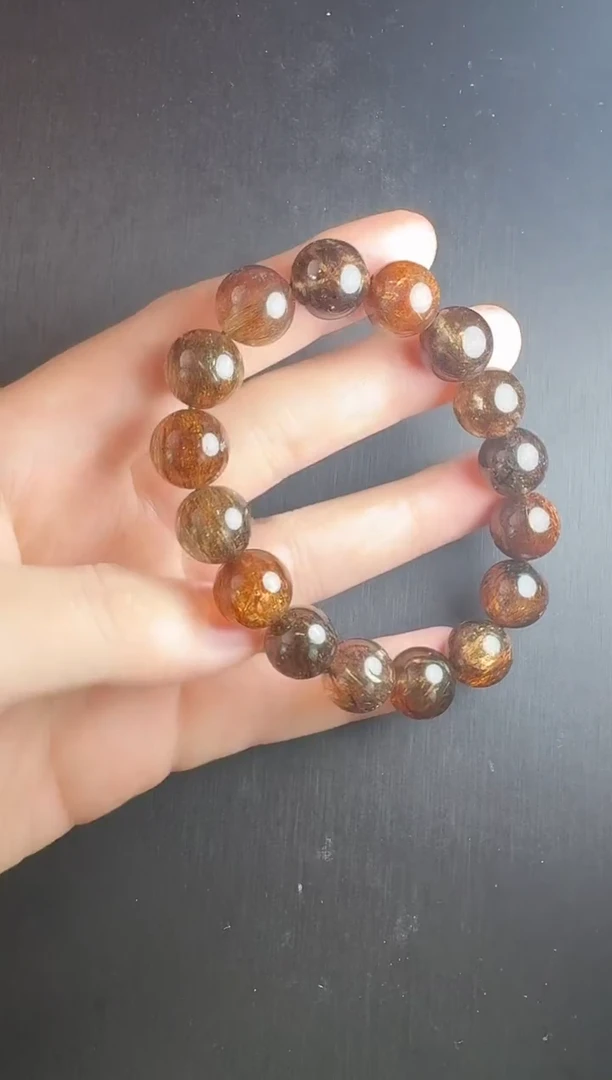 未镶嵌手链水晶s54 黑金超七手链13mm+