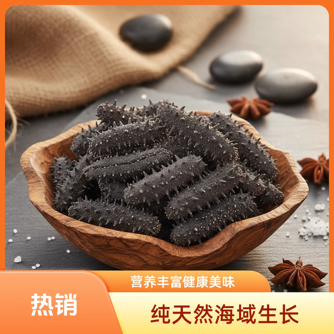 微瑕全开口去牙长岛国标淡干刺参底播纯日晒干参美味滋补