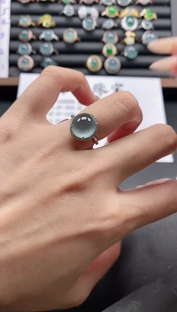 银S925镶嵌戒指翡翠51511