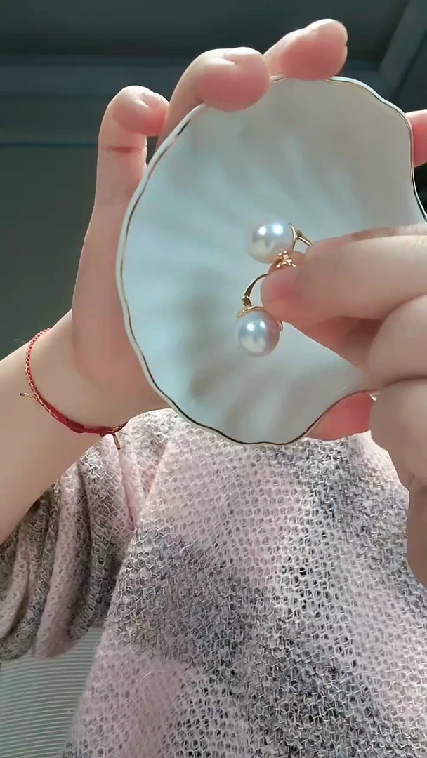 【闪购商品】淡水珍珠耳饰银S925镶嵌水桶耳环