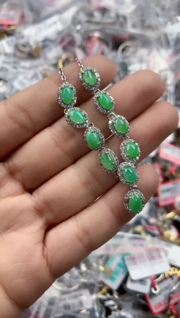 银S925镶嵌戒指翡翠5555----1
