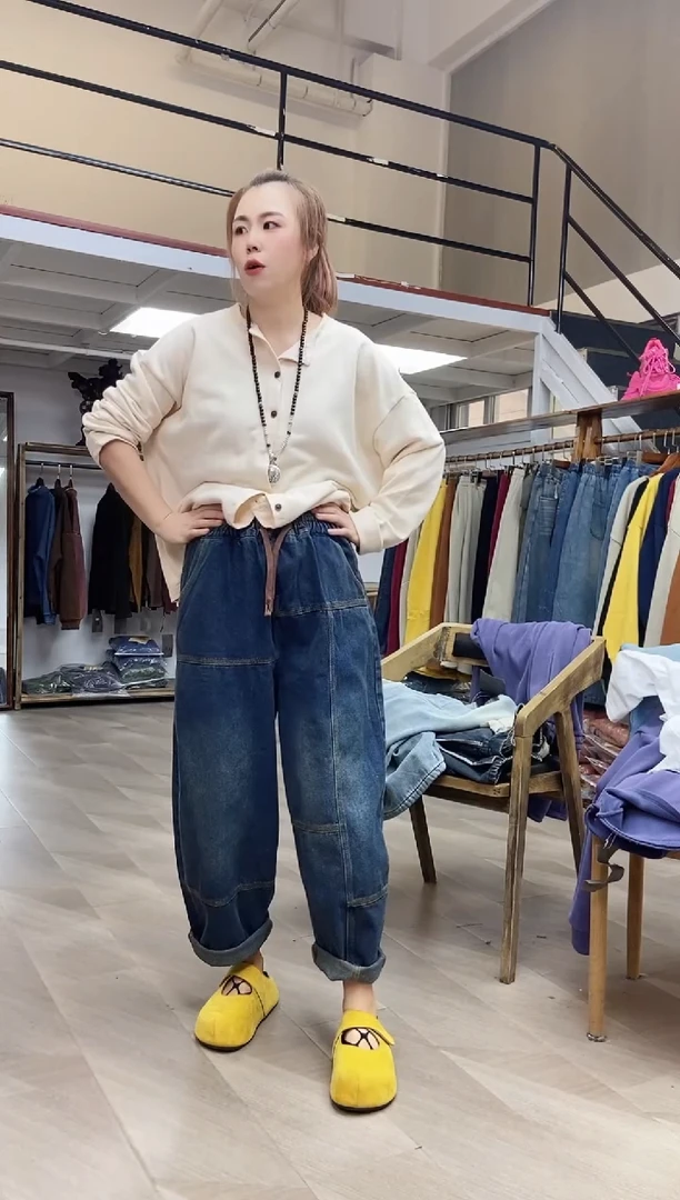 5829水洗牛仔裤蓝色