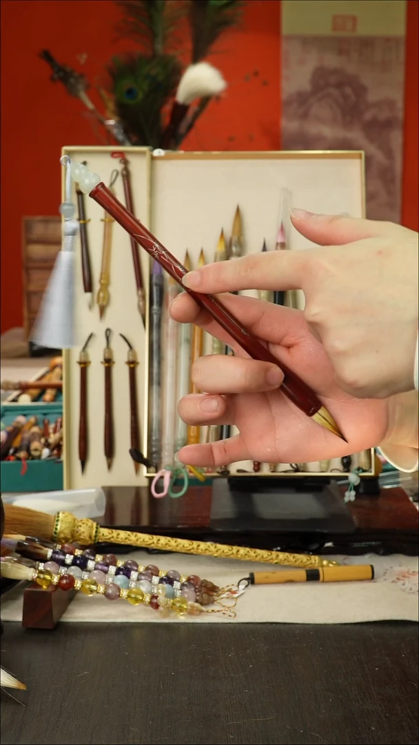 198号闪孤品高货毛笔链接 清水试笔 蘸墨不退