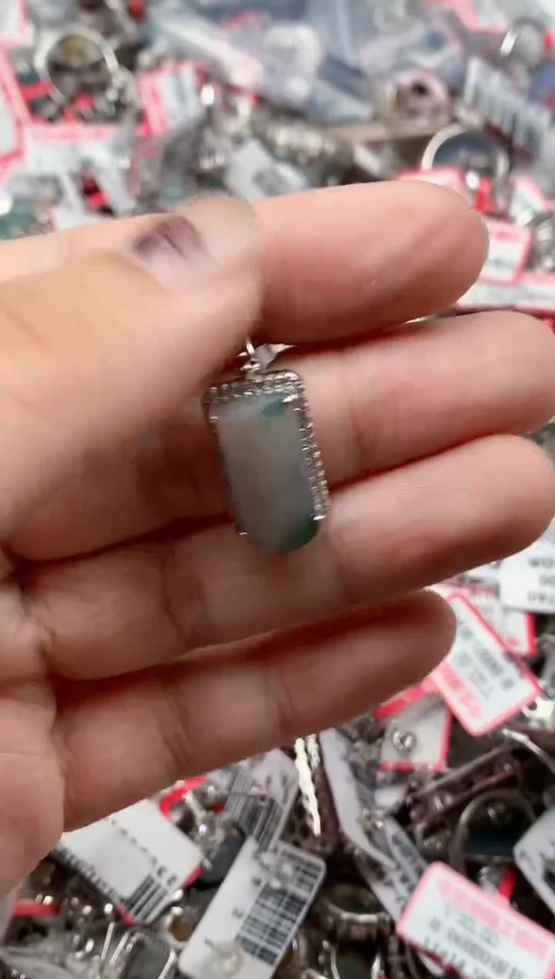 银S925镶嵌戒指翡翠天然A货缅甸翡翠
