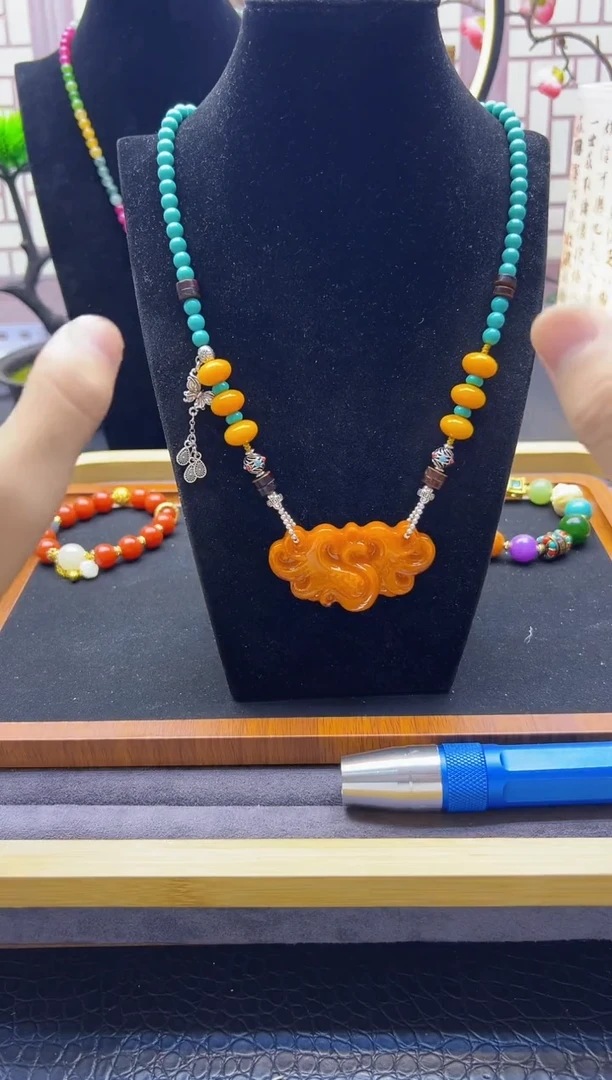 【闪购商品】蜜蜡颈饰银S925镶嵌X333