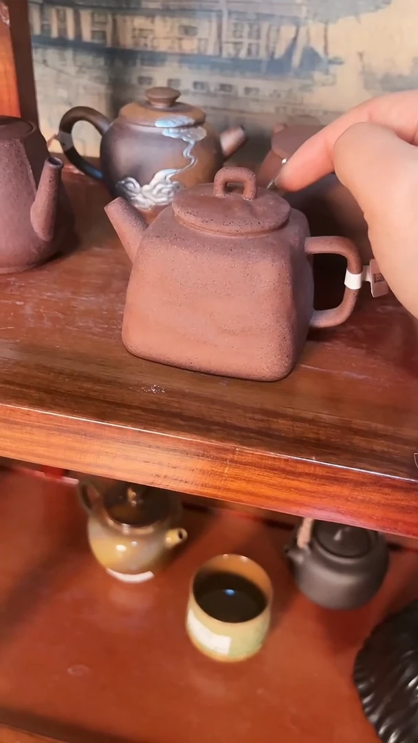 【闪购商品】K01朱泥四方壶全手老岩泥