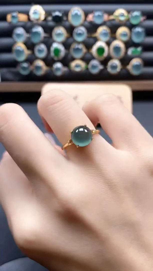 银S925镶嵌戒指翡翠51511