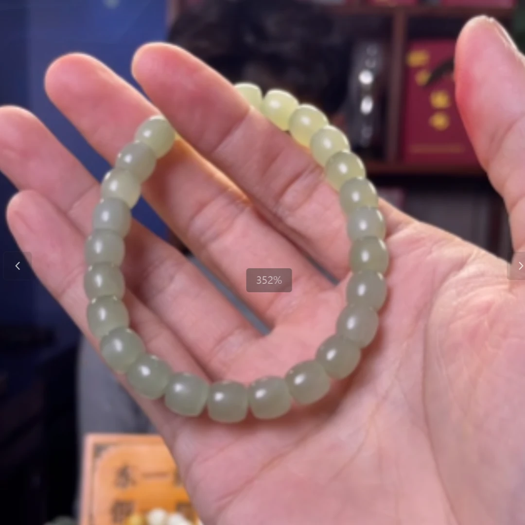 和田玉老型珠手串