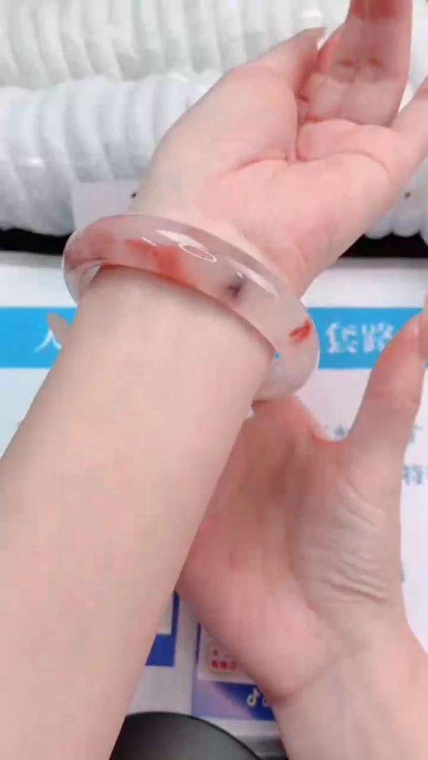 未镶嵌手镯石英质玉桃花酿170-圈口60-102