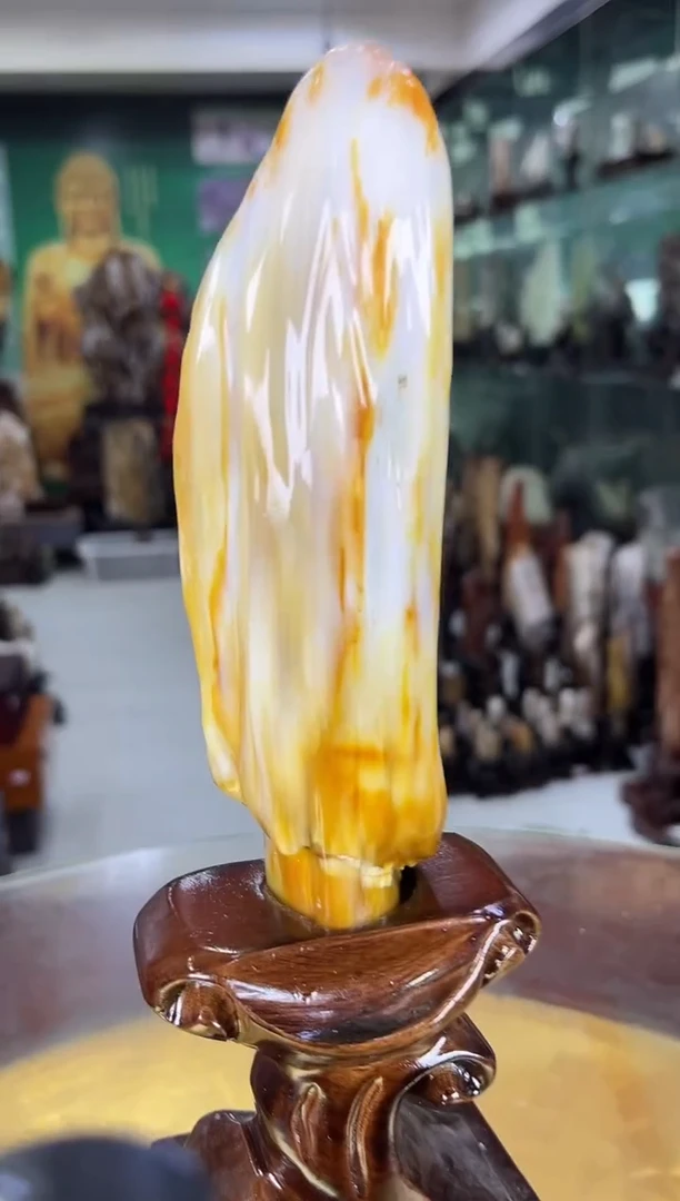 缅甸天然树化玉摆件
