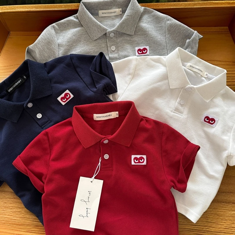 日系男童短袖POLO衫2025夏季新款儿童韩版帅气休闲百搭翻领上衣潮