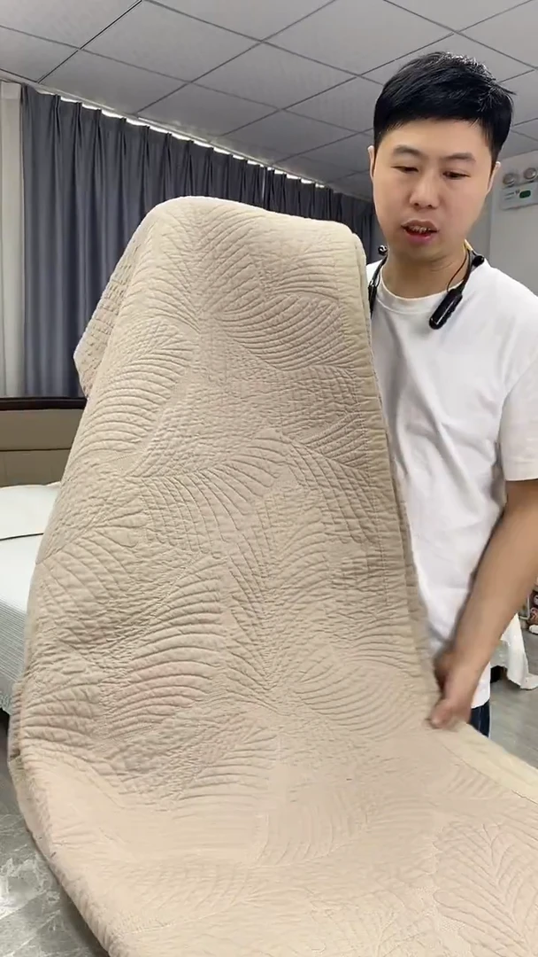 棉230cm*250cm 贡缎福叶卡其色