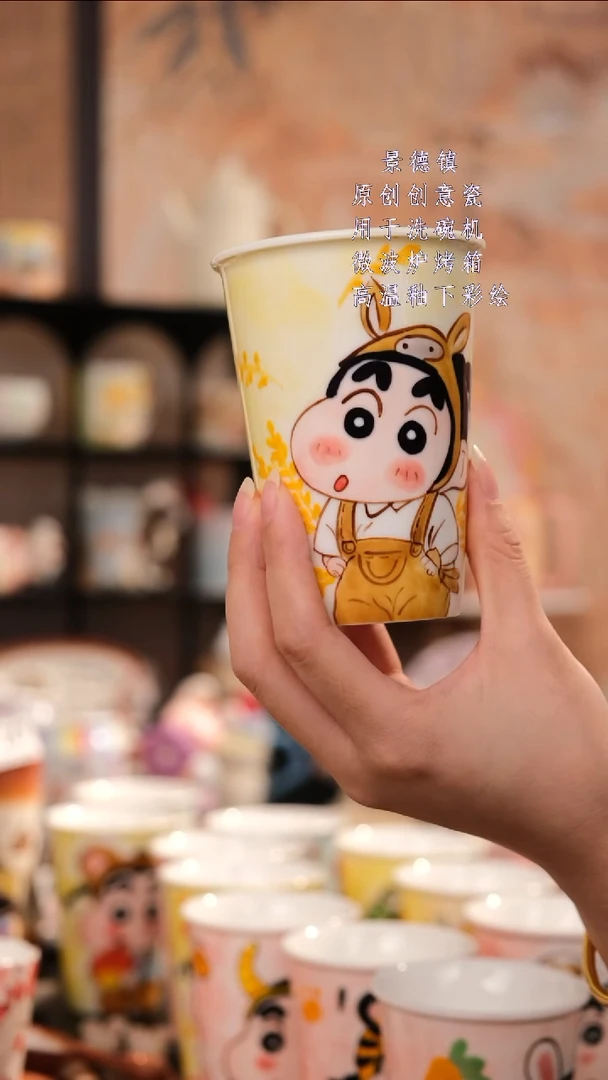 摆件景德镇手工手绘设计师款