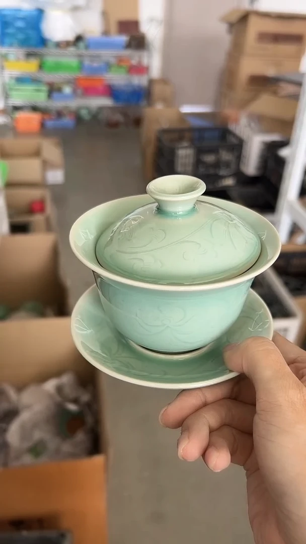 龙泉云间青瓷小米茶器