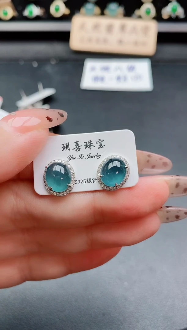 银S925镶嵌戒指翡翠1