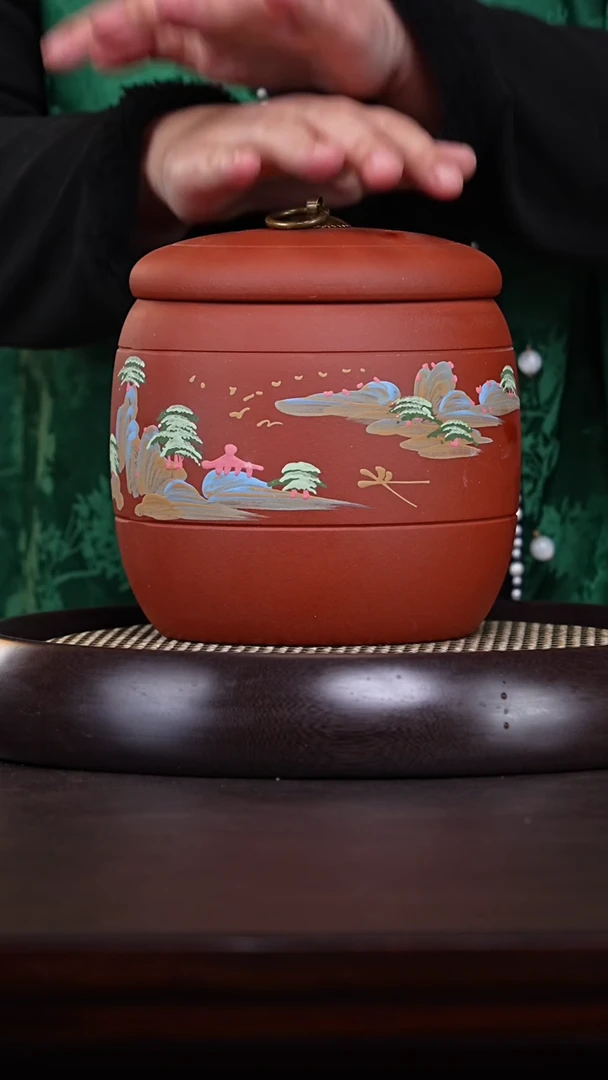 【闪购商品】紫砂茶壶十竹斋23-08 紫砂茶叶罐