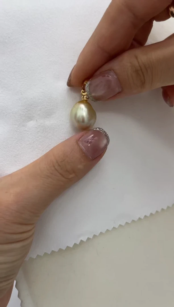 银S925镶嵌吊坠海水珍珠吊坠