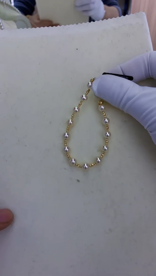 18K金镶嵌饰品海水珍珠设计款手链