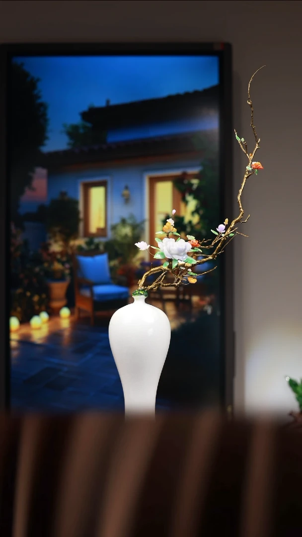 翡翠摆件合金翡翠花瓶