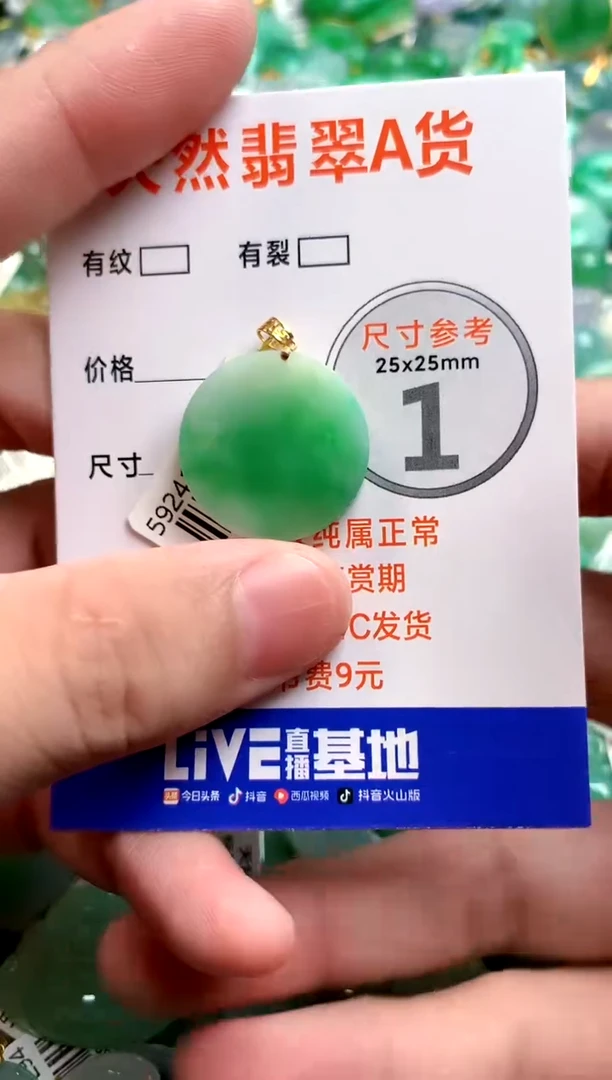 颈饰18K金镶嵌翡翠0885528993