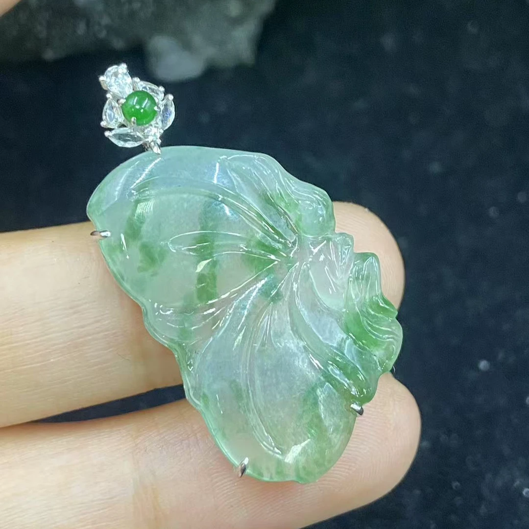 新春大集翡翠吊坠（不含链）18k金镶嵌--仙子3789-3