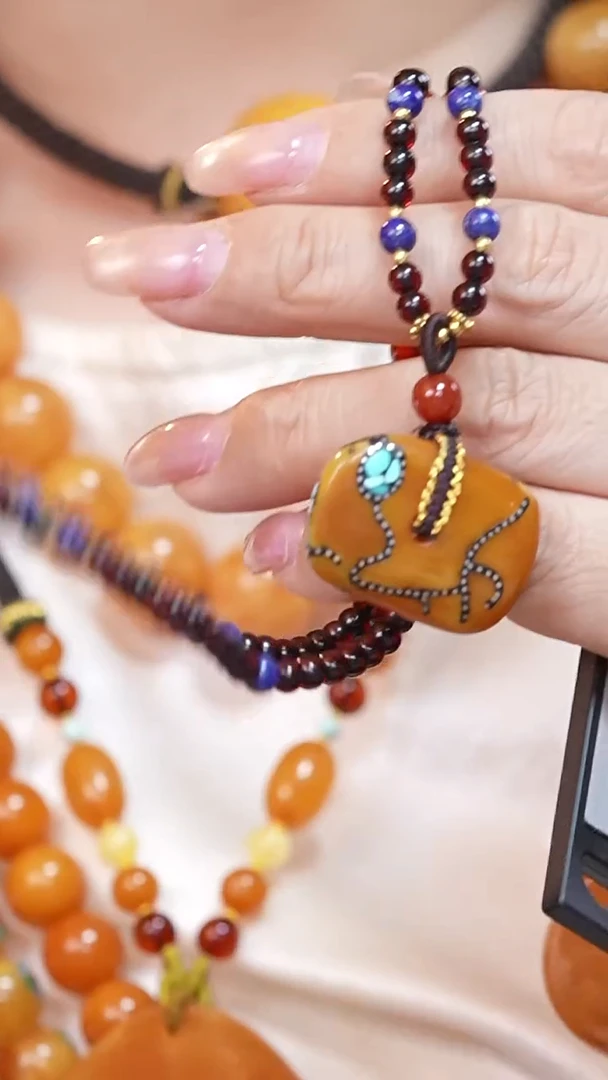 蜜蜡颈饰未镶嵌7967天然蜜蜡珠宝奇石云端妖孽全部保真