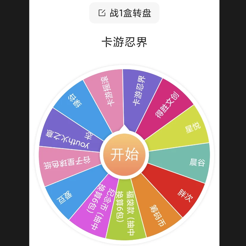 拆盒【战1盒转盘】吧唧色纸《火影忍者》盲盒代拆