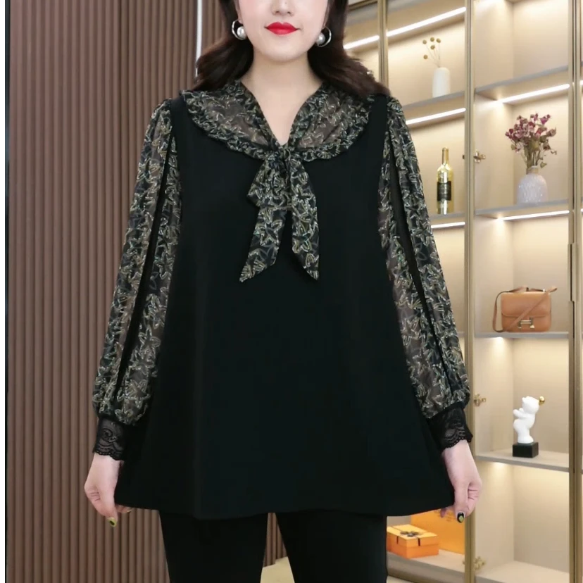 2025秋季新款显瘦千金气质衣服拼接宽松假两件ZB5748长袖