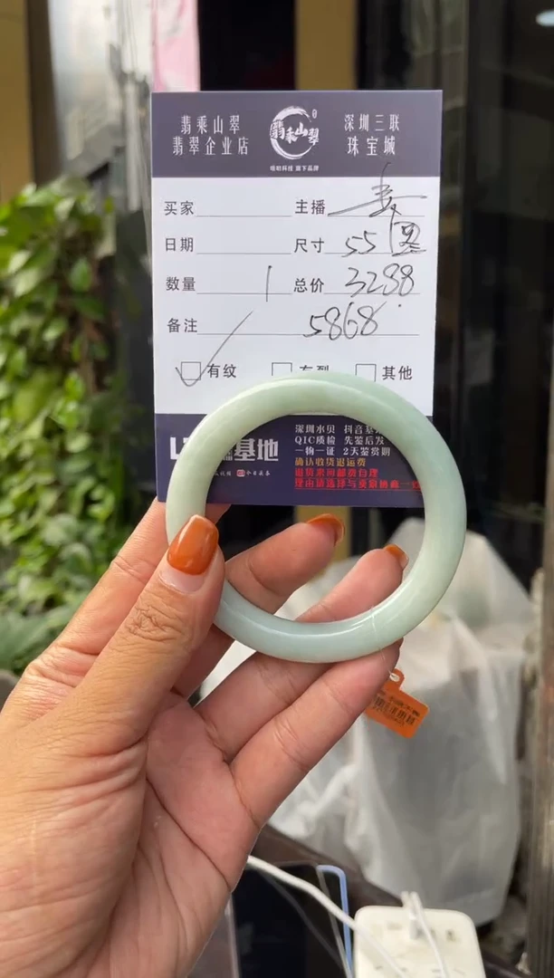 未镶嵌手镯翡翠C 55正圈  5868