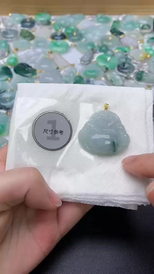 颈饰18K金镶嵌翡翠天然缅甸A货百元以上9元证书费自理