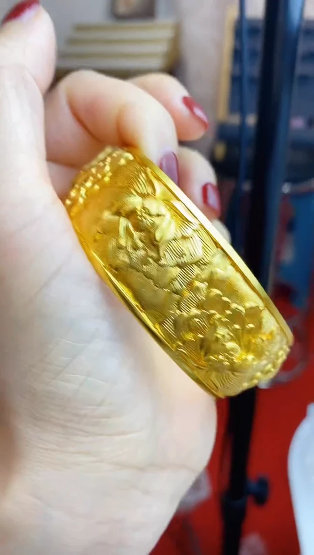 合金无005大牡丹宽手镯