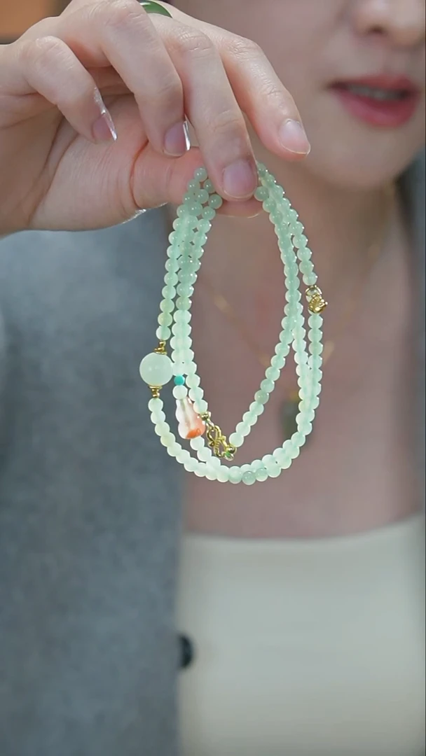 【闪购商品】和田玉颈饰未镶嵌晴水设计款小米珠串