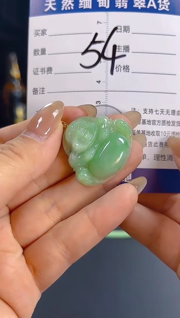 颈饰18K金镶嵌翡翠纯天然缅甸翡翠A货