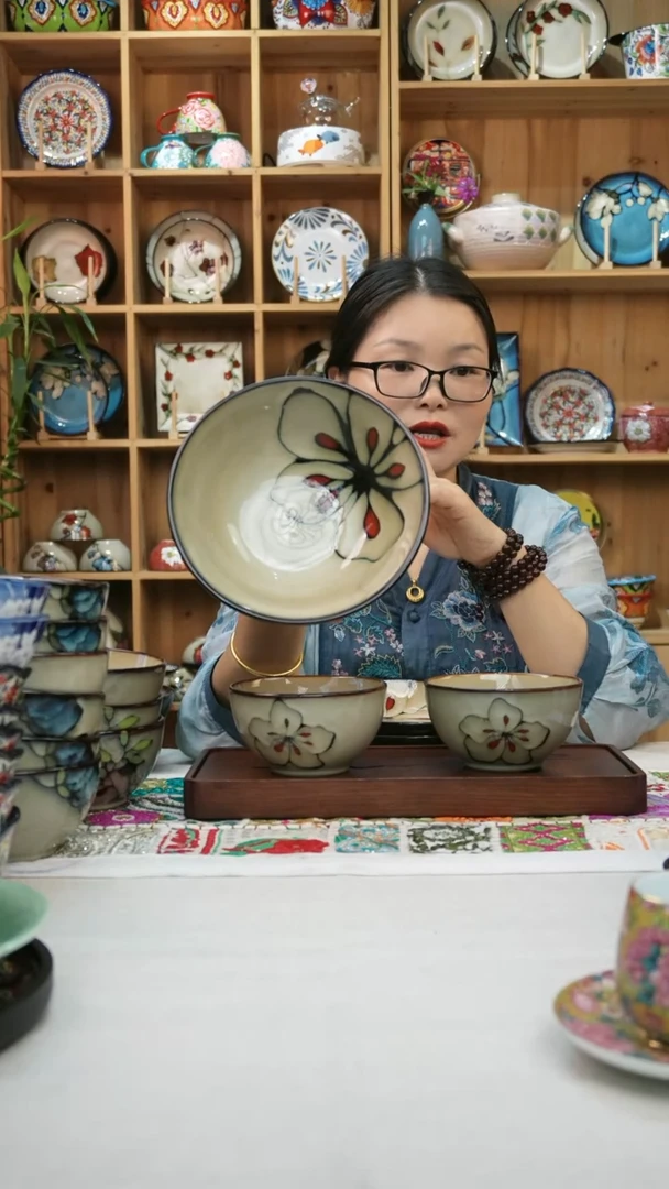 瓷片小可高温陶瓷餐具一只大面碗