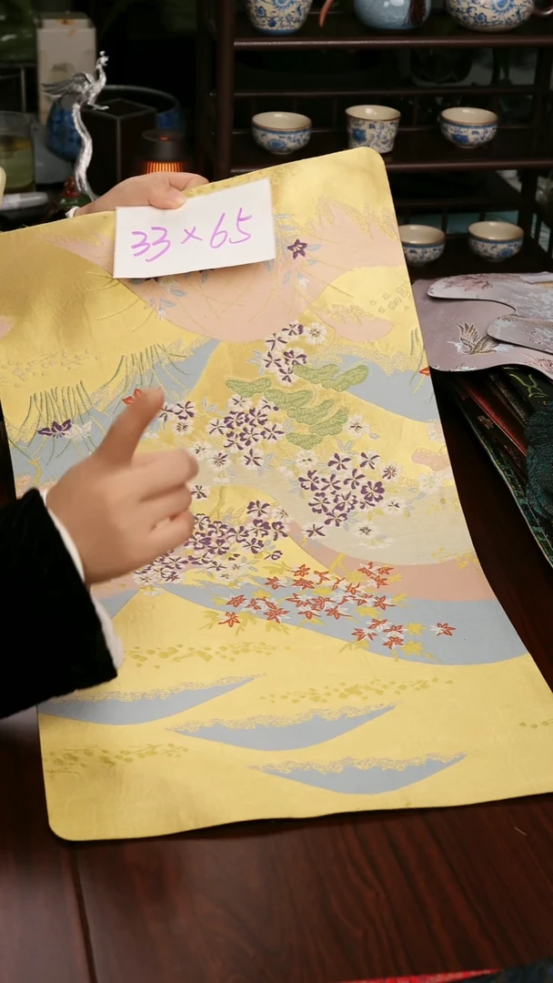 【西阵织湖光山色单面】中国风干泡织锦茶席33*65