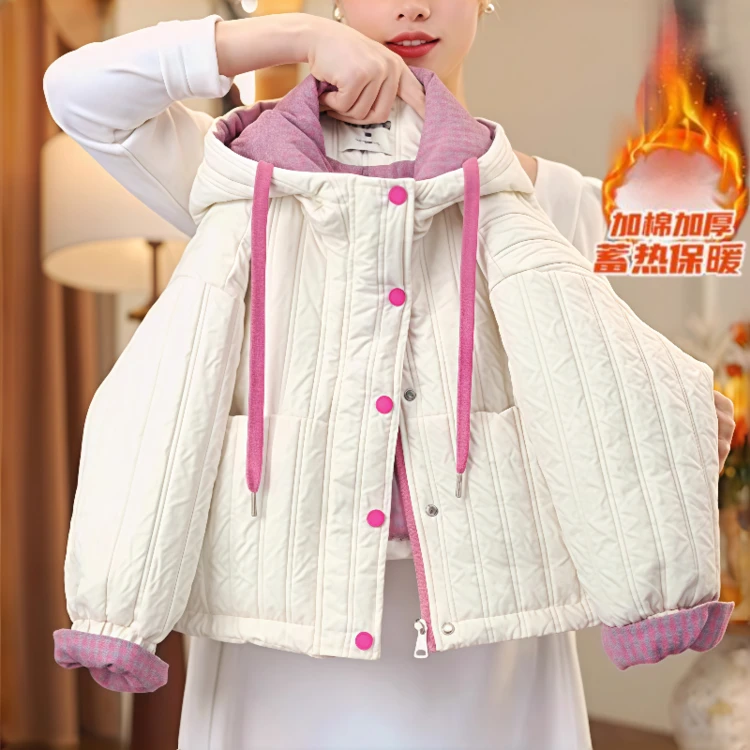 现货【加厚版】女童加棉冬装网红棉服2025冬季新款时尚洋气保暖外套