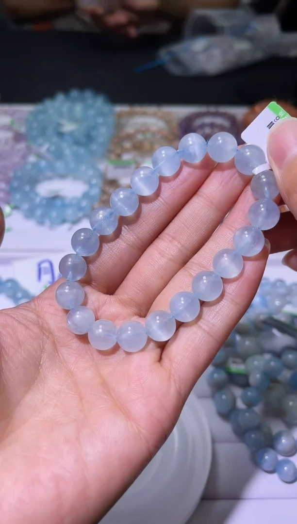 1海蓝宝石（处理）J014-9mm海蓝宝单圈-多样性发其一