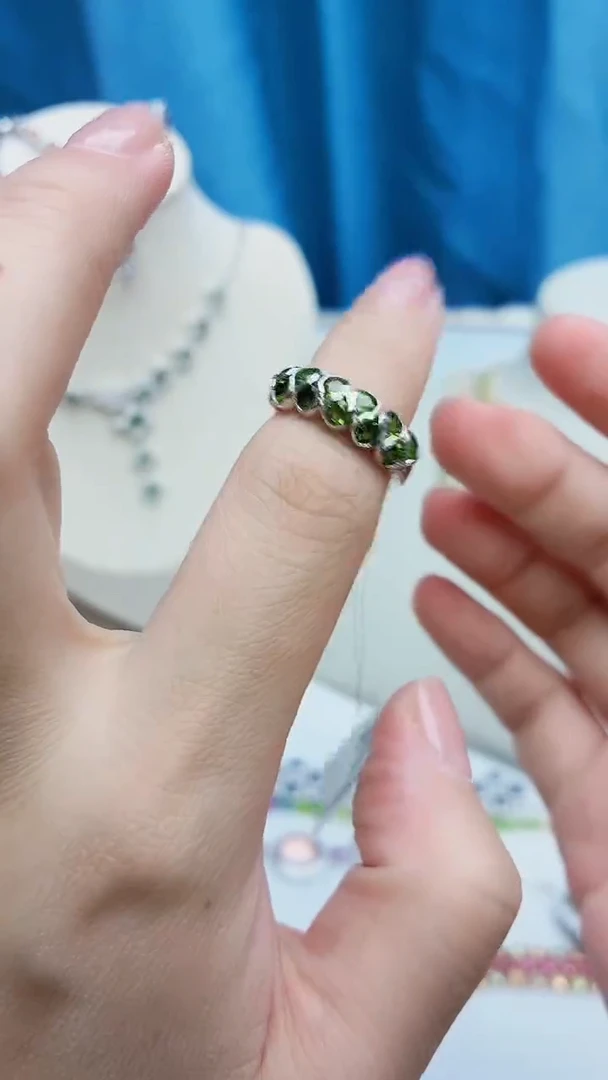 银S925镶嵌透辉石戒指185ZB1113产品一个（多样性）