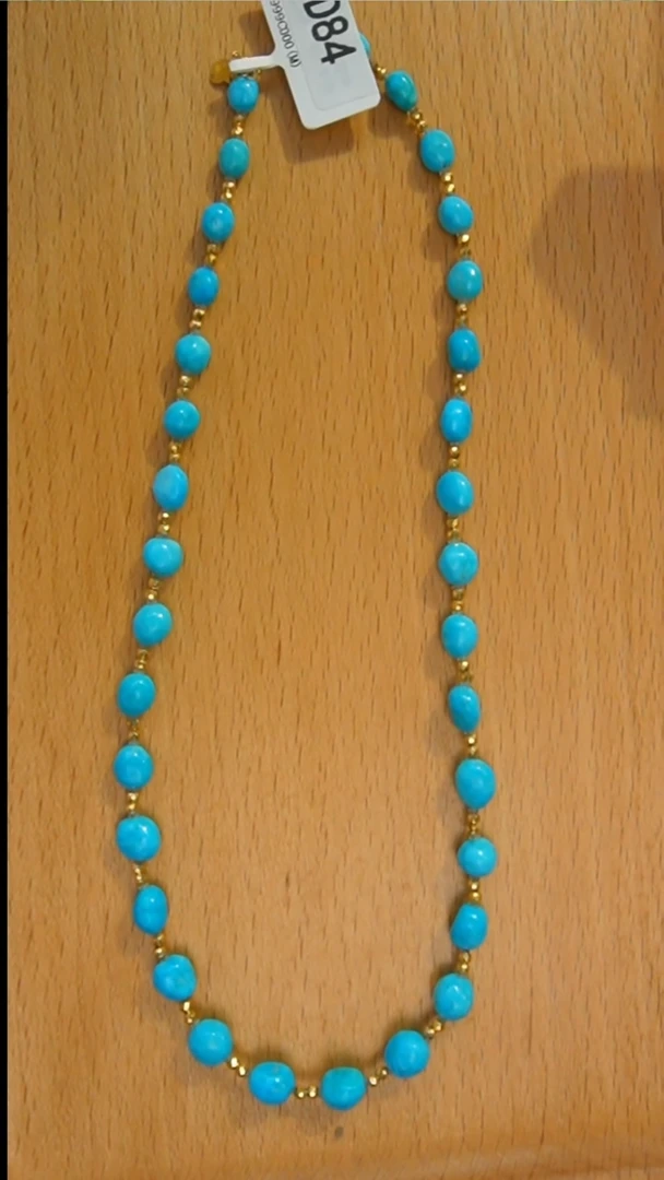 18K金镶嵌绿松石项链发货一件