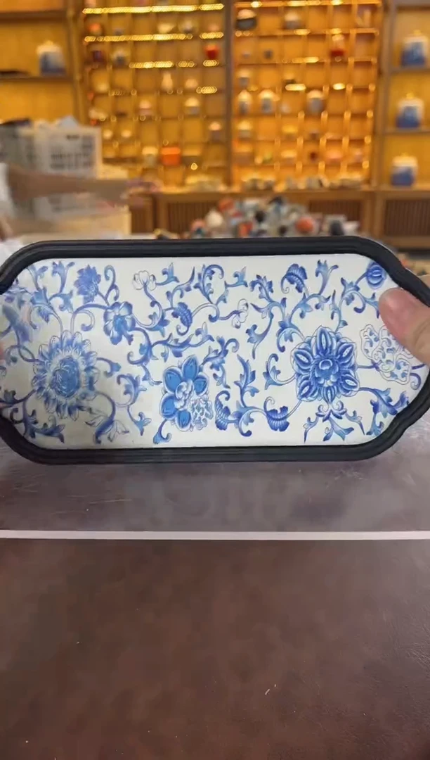 瓷片鸣盏居11111111青花茶盘