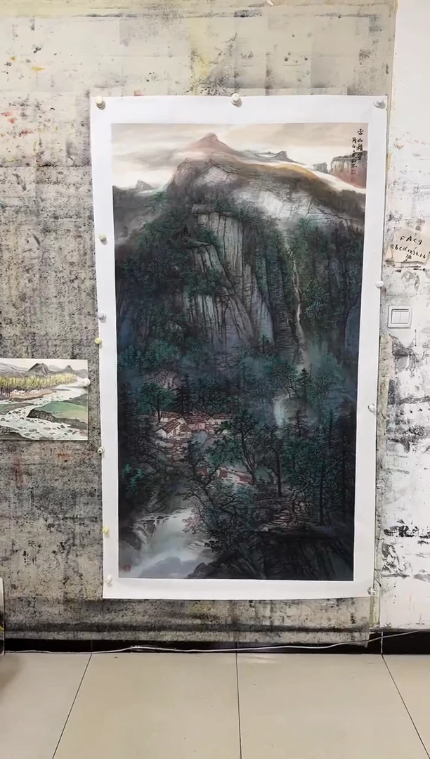 国画y/天津人美-刘助忠16平尺山水作品