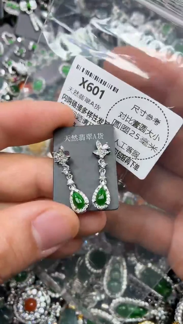 颈饰未镶嵌翡翠X601耳钉