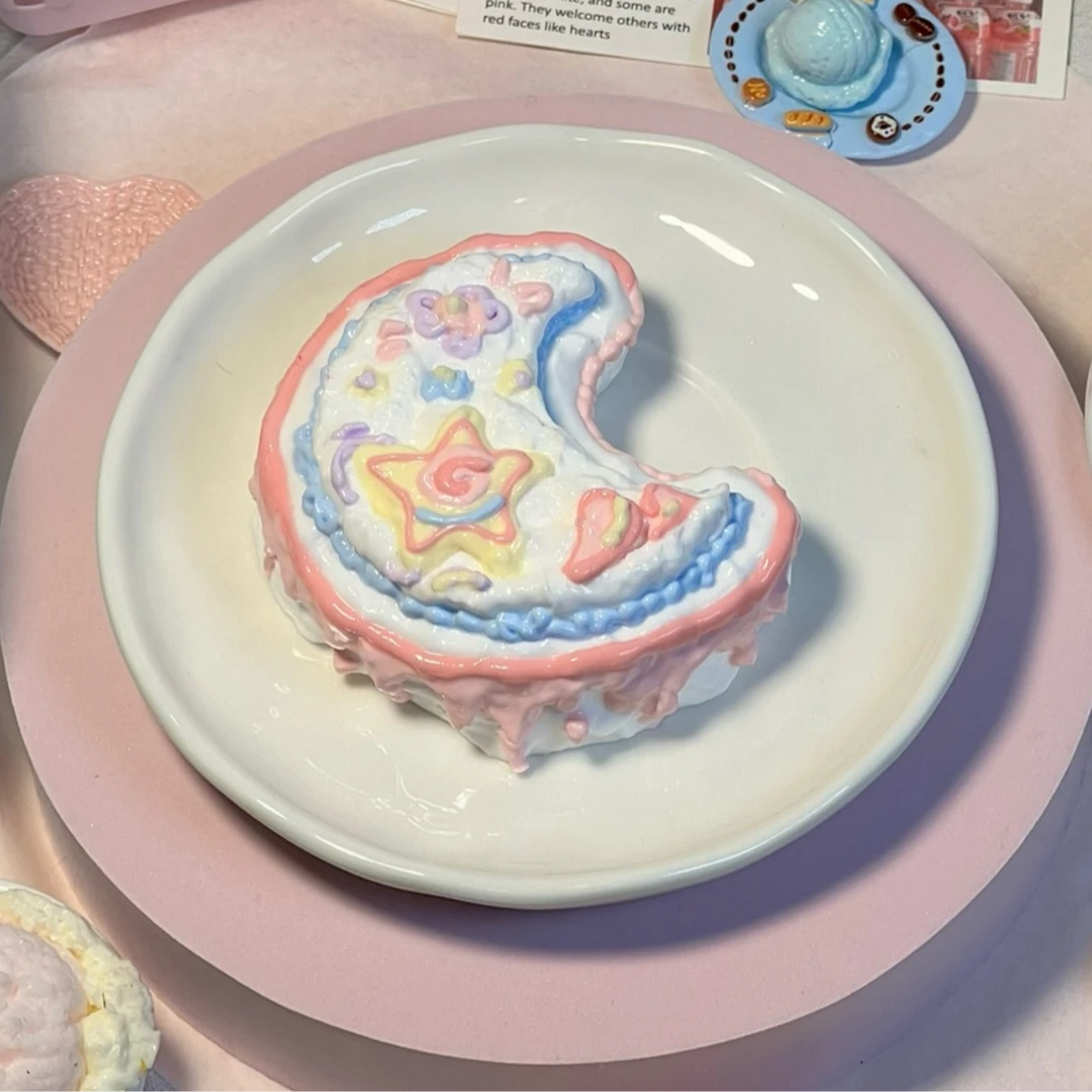 粉蓝手绘系列食品级硅胶捏捏