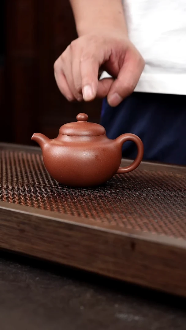 茶壶紫砂底槽清柿圆【带矿标证书】