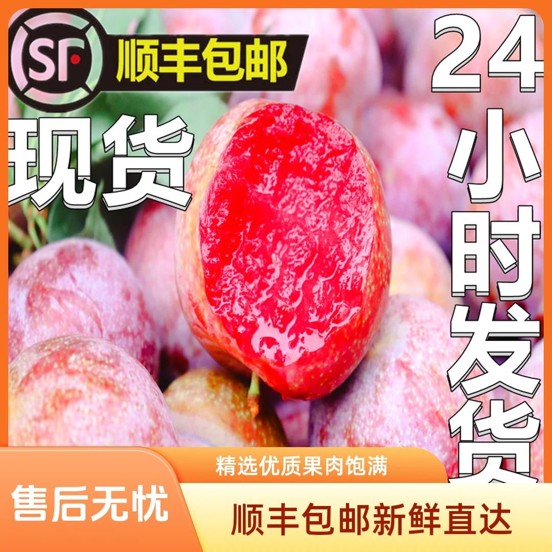 【顺丰包邮】三华李广东省当季孕妇酸脆水果钱排银妃三华李红心李子果园直发1-5斤一箱次日达广东省